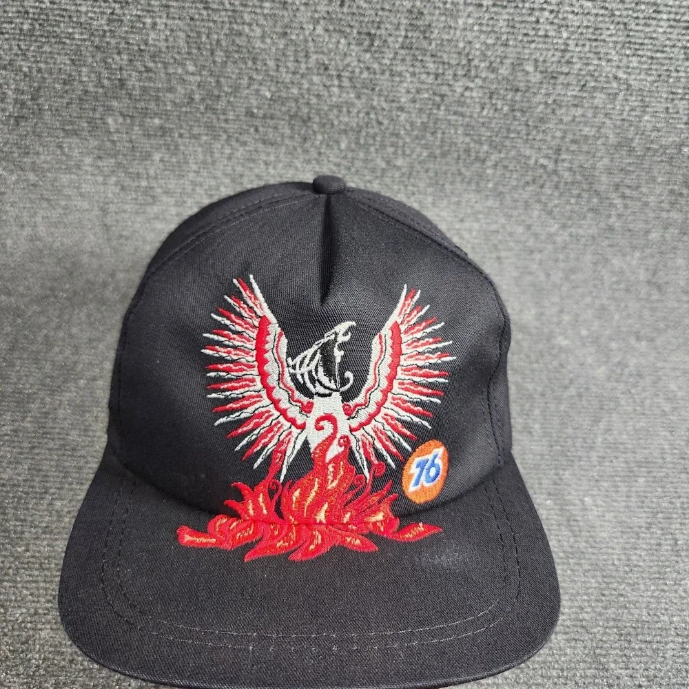 Vintage Racing‎ Snapback Hat Adult Firebird Lubricants 76 Bird Logo 90s Black